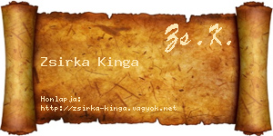 Zsirka Kinga névjegykártya