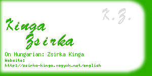 kinga zsirka business card